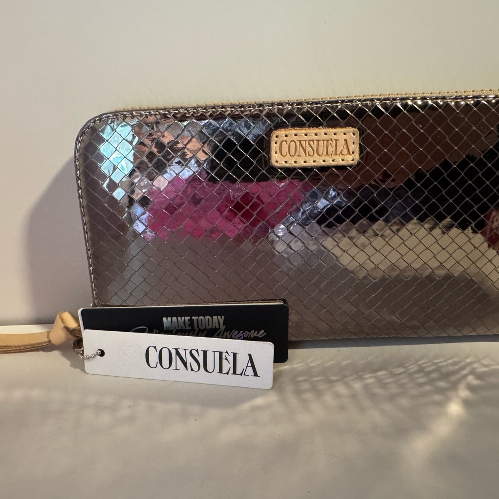 Consuela Metallic Silver Wallet